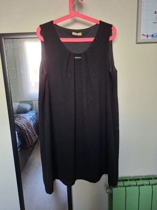 Vestido negro y blanco con estampado