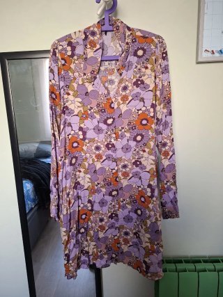 Vestido negro y blanco con estampado