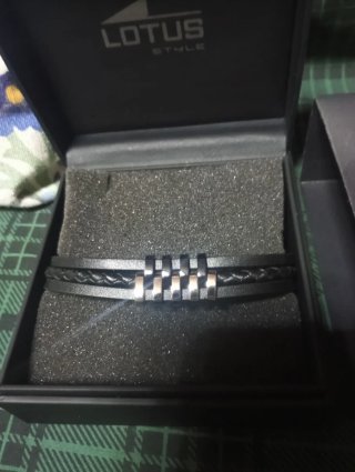 Pulsera Lotus Style Negra y Plateada