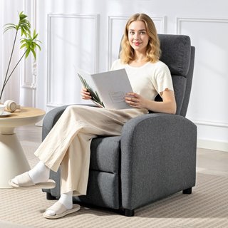 Poltrona Relax Imbottita e Reclinabile a 135° e Po