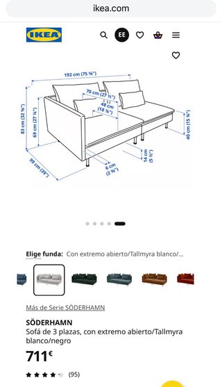 Sofá IKEA Söderman, como nuevo, muy poco uso