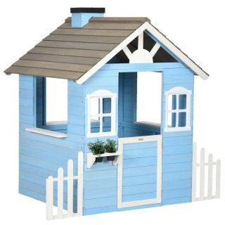 Casita Infantil Madera Exterior Azul