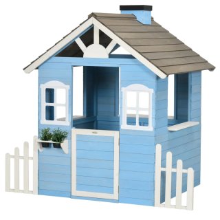 Casita Infantil Madera Exterior Azul