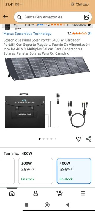 Panel Placas Solares 400W