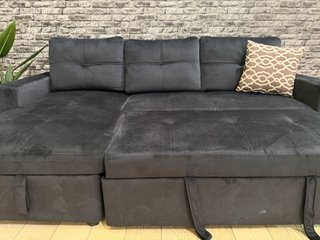 Sofá Cama Chaise Longue Negro