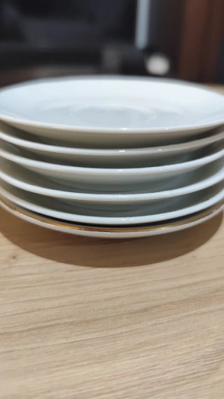 Set Tazas Vintage de Té Rosas Porcelana Borde Dora