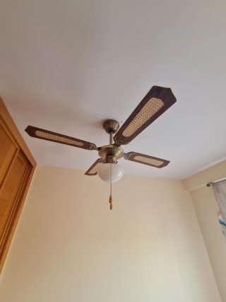 Ventilador de techo madera y mimbre