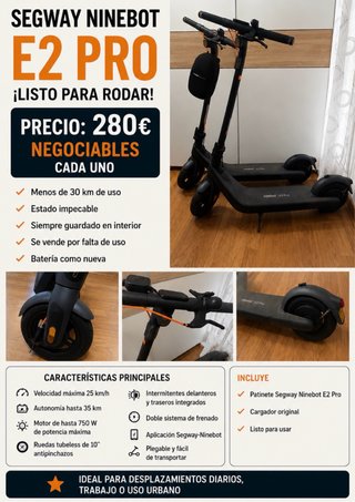 Segway Ninebot E2 PRO - 280€