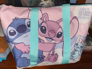 Bolsa de playa Stitch y Ángel niña