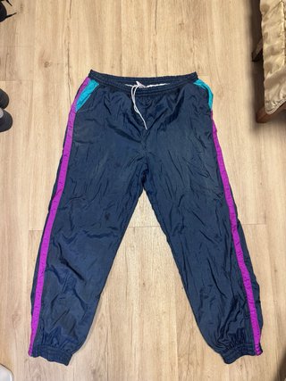 Pantalón de chándal vintage morado y turquesa