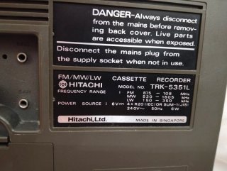 Antiguo Radiocasete Hitachi TRK-5351