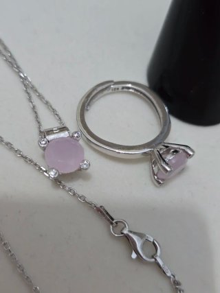 Collar y Anillo Plata 925 Ley