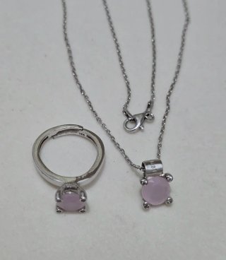 Collar y Anillo Plata 925 Ley
