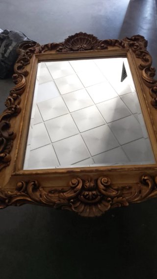 Espejo antiguo madera dorado