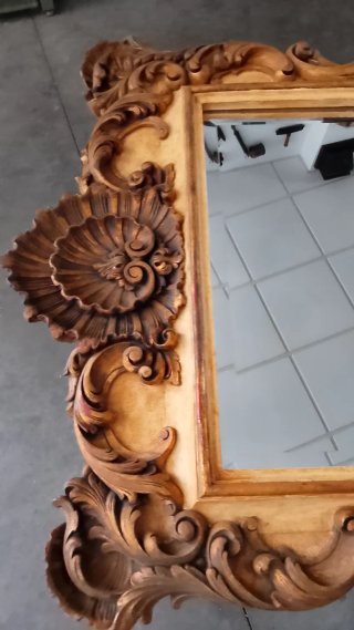 Espejo antiguo madera dorado