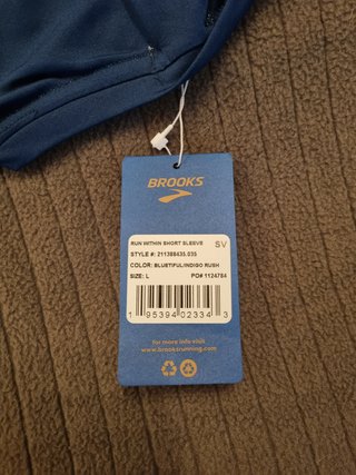 T-Shirt Brooks Within Short Sleeve tg. L *NEW