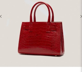 Bolso Piel Roberto Verino Rojo Cocodrilo