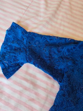 Bolero/Chaquetilla encaje azul pavo real talla 48/
