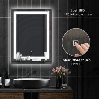 Specchio per Bagno a Luci LED a 3 Colori Regolabil