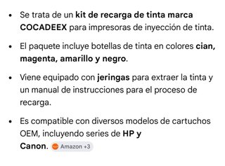 Kit Recarga Tinta Cocadeex Impresora