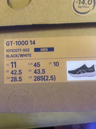 Scarpe Asics GT-1000 14 Nere Tg. 45