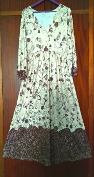 VESTIDO LARGO MAXI ESTILO BOHO, TALLE ALTO
