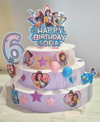 Torta polistirolo tema K-Pop Demon Hunters