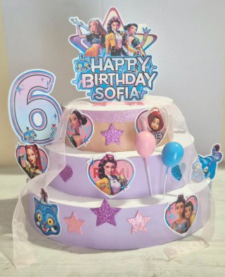 Torta polistirolo tema K-Pop Demon Hunters