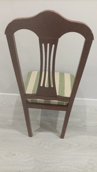 4 Sillas de Salón Madera y Tela