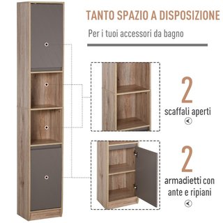 Mobiletto Salvaspazio per Bagno in Legno, Mobile d