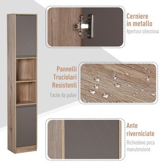 Mobiletto Salvaspazio per Bagno in Legno, Mobile d