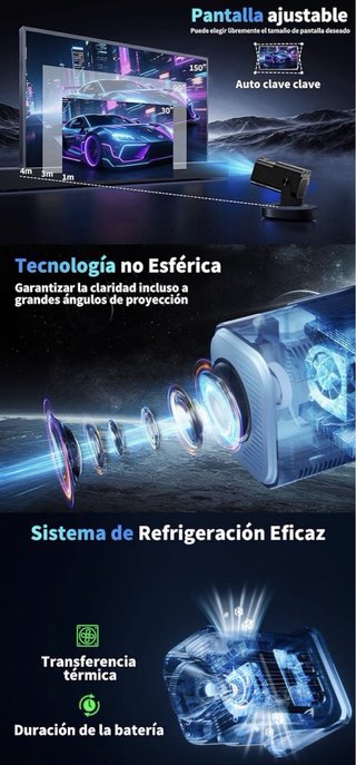 Proyector 4K 1080P WiFi 6 Bluetooth 5.2