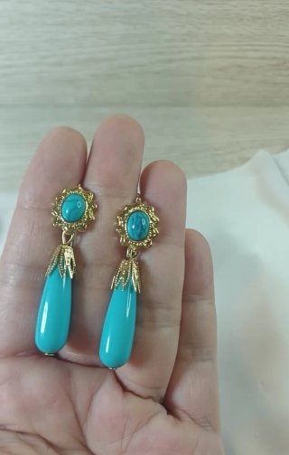 Pendientes vintage chapados en oro