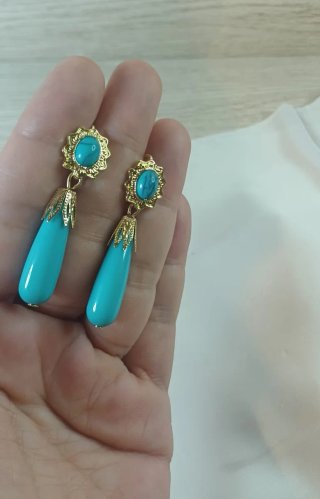 Pendientes vintage chapados en oro