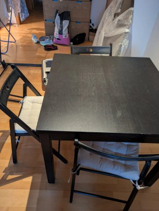 Mesa extensible IKEA madera negra