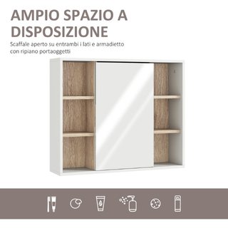 Armadietto con Specchio in MDF e Truciolato con 3