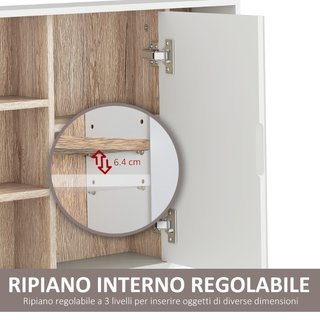 Armadietto con Specchio in MDF e Truciolato con 3