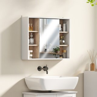 Armadietto con Specchio in MDF e Truciolato con 3