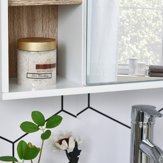 Armadietto con Specchio in MDF e Truciolato con 3