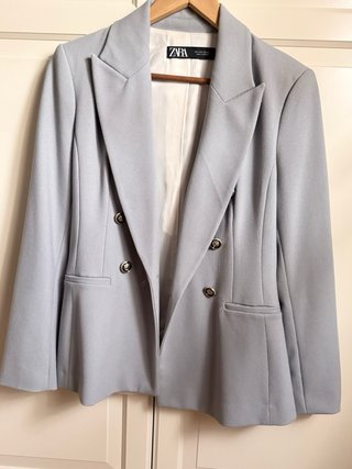 Blazer Zara Grigio Doppio Bottonatura
