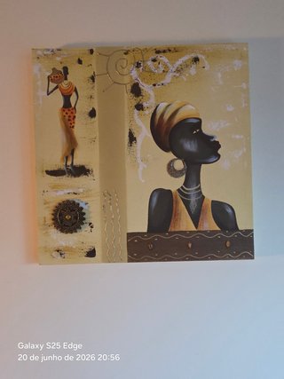 2 Quadros Tons Bege e Laranja