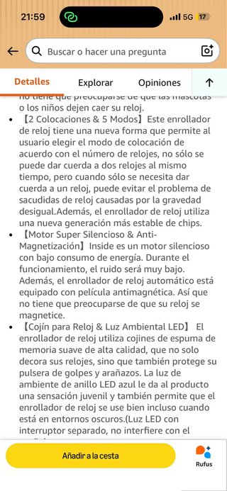 Enrollador de Reloj Mxmoonant Negro