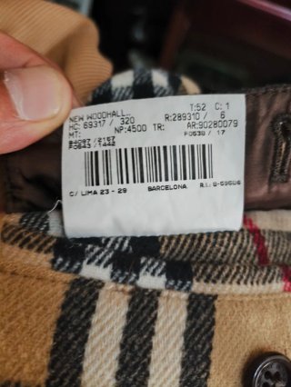 Abrigo Burberry "New Woodhall" Lana - Talla 52.