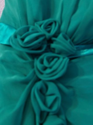 Vestido palabra de honor verde. 1 puesta