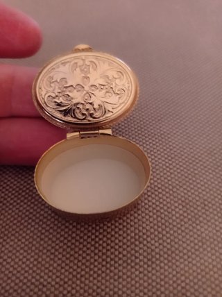 Portapillole ovale blu e oro