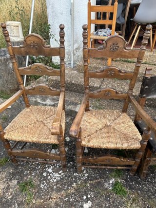 2 Sillas Antiguas Madera Años 70