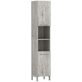 Colonna Bagno in MDF con 2 Armadietti e 2 Ripiani