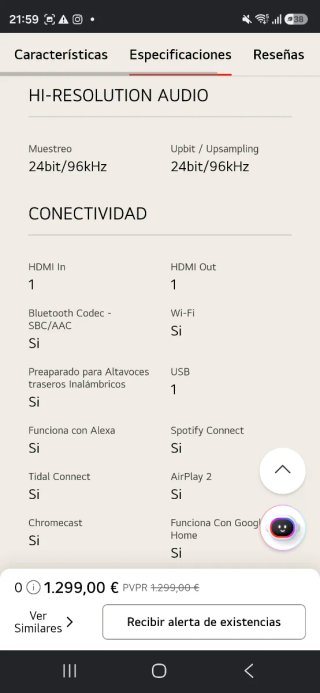 Barra de Sonido LG S95TR