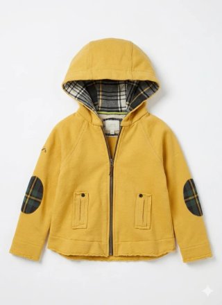 Chaqueta sudadera amarilla con capucha