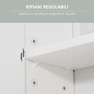 Armadietto Specchiera Pensile da Bagno in Legno co
